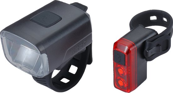 BBB Cycling StudCombo Strap Fietsverlichting Set - Voorlicht & Achterlicht Fiets USB oplaadbaar - 130 Lumen - Accu 10 uur - Fietslicht Voor en Achter - BLS-144