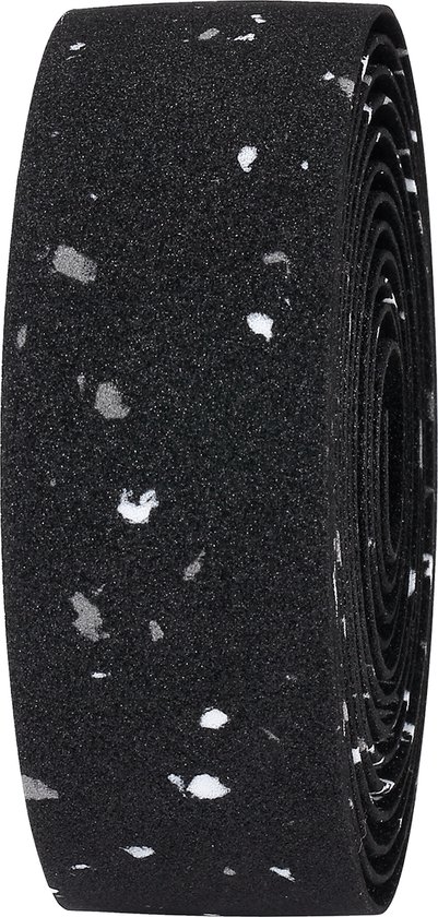 BBB Cycling Stuurlint Racefiets - Zelfklevend Stuurtape met Stretch Materiaal - Antislip - Lengte: 200cm - Dikte: 2mm - Inclusief Stuurdoppen - Zwart Gespikkeld Eco - RaceRibbon BHT-01ECO
