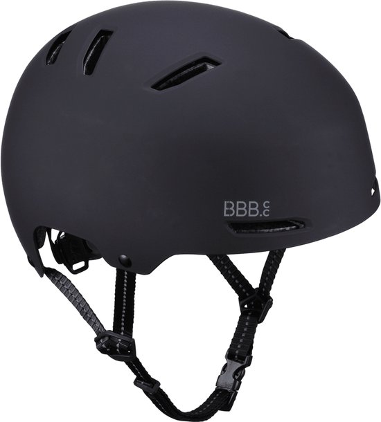 BBB Cycling Wave Kinderhelm Fiets - Lichtgewicht - Verstelbaar - Wasbare Padding - Fietshelm Meisjes en Jongens - Fietshelm Kinderen - Mat Zwart - Maat S - BHE-150 van BBB Cycling