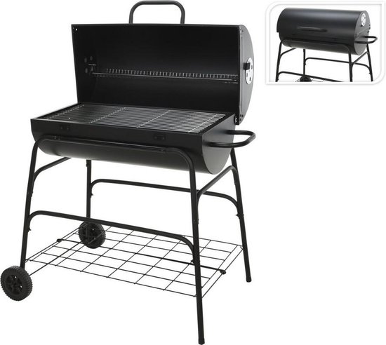 BBQ Houtskoolbarbecue - Cilinder - Op wielen - 39x100x100cm van ProGarden