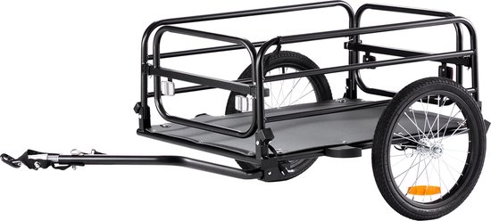BBV Fiets aanhanger - Fietskar - Bagage - 73 kilo belastbaar - Industrieel koolstofstaal - Lichtgewicht - Opvouwbaar Frame - 141x73x55cm van BBV