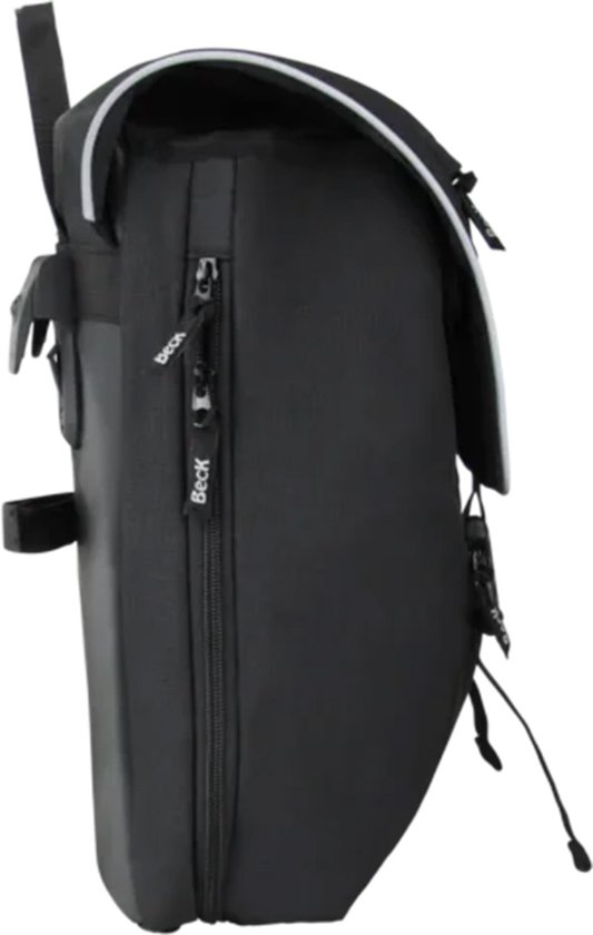 Beck Sporty Single enkele fietstas zwart met grijze bies 15 / 17 L van Beck.