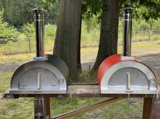 BEEK - Classico 70 - pizzaoven inclusief Hoes Pizzaschep en ovenborstel - houtgestookt - Rood - tot 2 pizza's tegelijk van BEEK