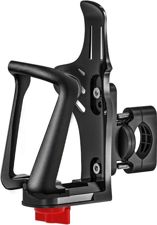 Bekerhouder – Fietsbekerhouder – Verstelbare bekerhouder - Geschikt voor diameters van 48–71 mm - Bevestiging voor stuur-frame - Geschikt voor mountainbikes, scooters, rolstoelen en kinderwagens - Zwart