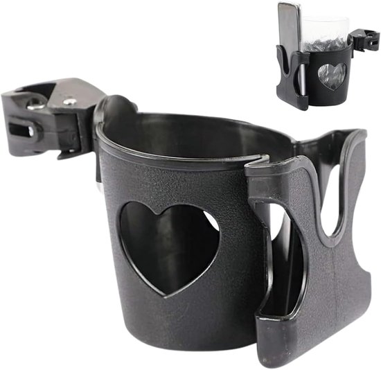 Bekerhouder kinderwagen - universele Bekerhouder & Telefoonhouder - 2-in-1 Kinderwagen Houder met Telefoonhouder - Drinkbeker en Fleshouder - Makkelijk te Installeren - Praktische Cup & Telefoonhouder voor Kinderwagen, Fiets, Rolstoel/Wandelwagen