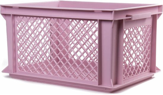 Bellatio Design opbergbox - opbergkrat - roze - 40 x 30 x 22 cm - kunststof - open structuur - opbergers - kisten - garage/zolder