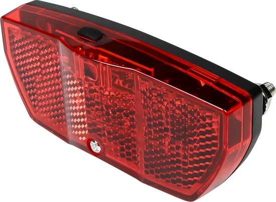 Benson Achterlicht - verstelbaar - rode LED - reflector - IPX3 - 93 x 41 x 23,5 mm - inclusief batterijen van Benson