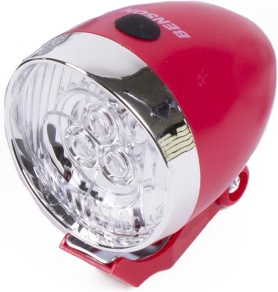 Benson Fietskoplamp - 2 LED's - Inclusief batterijen - Rood - 15m zicht - 1000m zichtbaar