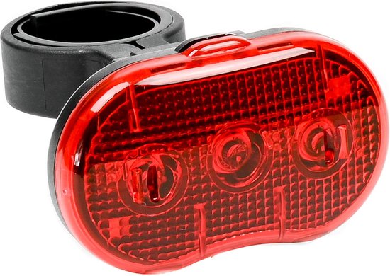 Benson Fietslamp - LED - rood - waterbestendig - 3 functies - incl. batterijen