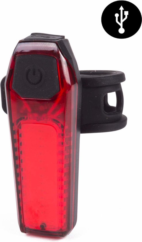 Benson Fietslamp met USB-oplader - COB LED - Rood - 80 Lumen - Waterdicht