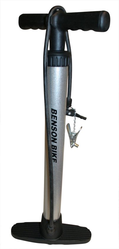 Benson Fietspomp - zilver - 5 bar - 60 cm - Dunlop/Franse/Autoventielen