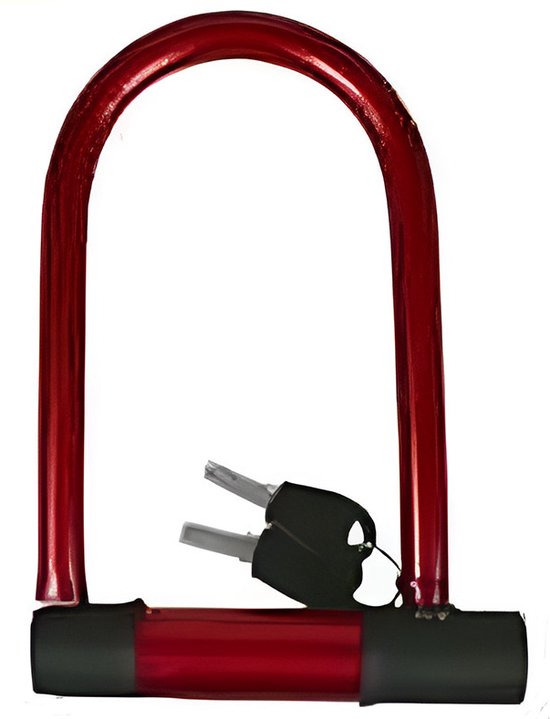 Benson Fietsslot / beugelslot - rood - 16 x 20 cm - Fietsslot/Scooter/Motorslot - Fiets sloten en accessoires van Benson