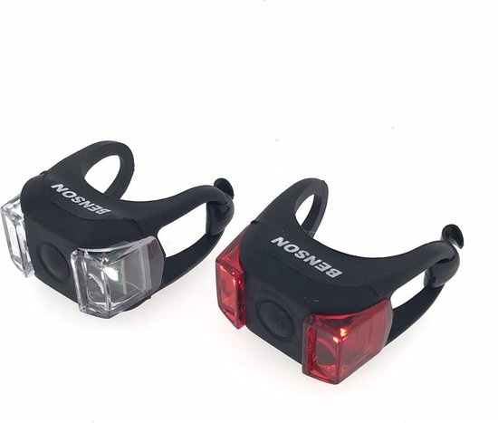 Benson Fietsverlichting - voor- en achterlicht - silicone - waterdicht