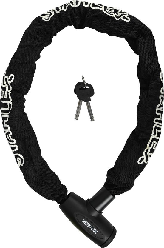 Benson Kettingslot - maximale veiligheid - 900 mm - stootvast - incl. 2 sleutels - canvas hoes - zwart van Benson