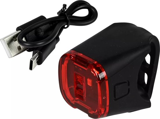 Benson LED fietslamp - rood - USB oplaadbaar - waterbestendig
