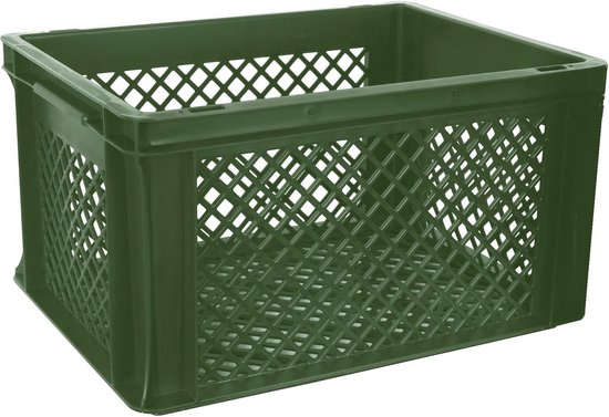 Benson Middelgroot fietskrat - kunststof - donkergroen - 40x30x22 cm van Benson