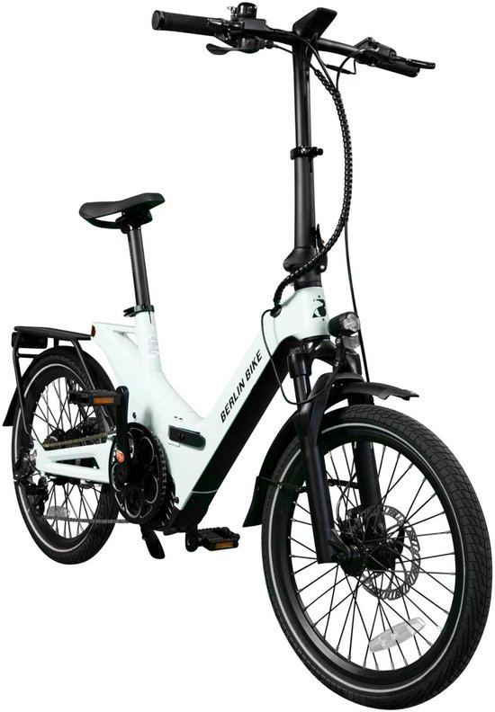 Berlin Bike 2GO Elektrische Fiets – 50 km Actieradius – 36V 10,5Ah Verwijderbare Batterij – 40 Nm Koppel – Compacte Full Suspension – Shimano 7 Versnellingen – Hydraulische Schijfremmen – Lichtgroen