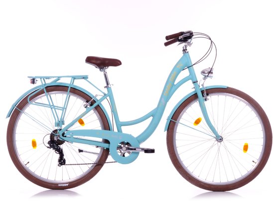 Berlin Bike Bella 2 28 Zoll 44 cm Dames 7-Gang V-Brakes turkoois