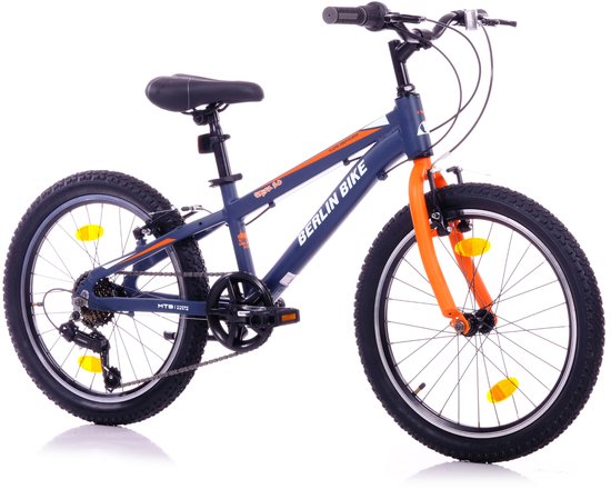Berlin Bike Grizz 20 inch kinderfiets – 7 versnellingen – kinderfiets voor 6 tot 8 jaar – 20 inch fiets voor jongens en meisjes – oranje