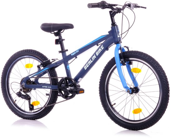 Berlin Bike Grizz kinderfiets 20 inch - 7 Versnellingen -kinderfiets voor 6, 7 en 8 jaar - 20 inch fiets voor jongens en meisjes - blauw