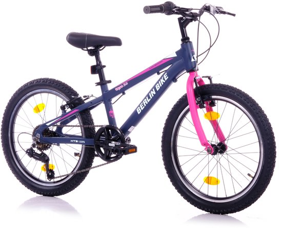 Berlin Bike Grizz kinderfiets 20 inch - 7 Versnellingen - kinderfiets voor 6, 7 en 8 jaar - 20 inch fiets voor jongens en meisjes - roze
