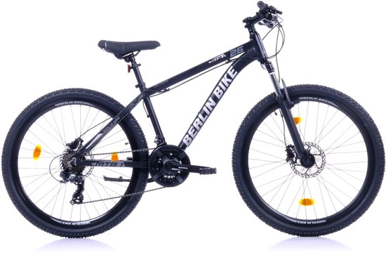 Berlin Bike MTB - Mountainbike 26 inch - 21 versnellingen Shimano - Framemaat: 46 cm - Zwart/Zilver