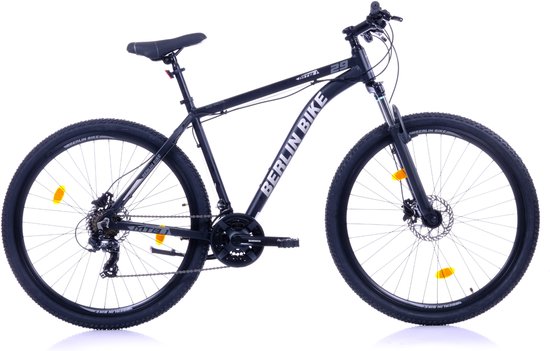 Berlin Bike MTB - Mountainbike 29 inch - 21 versnellingen Shimano - Framemaat: 46 cm - Zwart/Zilver