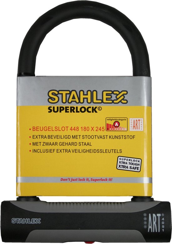 Beugelslot Scooterslot Motorslot Fietsslot 180 x 245 mm - Stahlex 448 ART**** van Stahlex