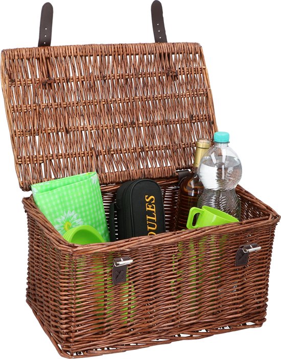 Bicycle Gear Rieten Fietsmand Voor - Rotan Fietsmand Stuur 30L - Bakkersmand 45 x 30 x 25 cm - Fietsaccessoires Volwassenen - Fietsmandje voor Oma Fiets, Stadsfiets of Transportfiets - Fietskrat Bruin van BIC