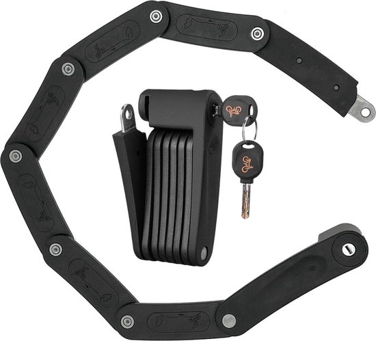 Bicycle Lock Folding Lock Long 74 cm 8 Joints Bicycle Lock Bicycle Folding Lock with High Security Level, Folding Lock for Mountain Bike/Road Bike/BMX/MTB 2 Key and Holder van BIC