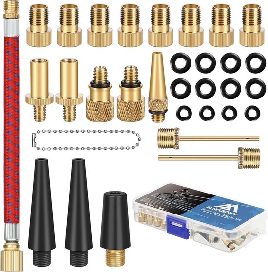 Bicycle Valve Adaptor Set voor Fietspompen, Inclusief Ball Pump en Compressor Adapter, Geschikt voor DV SV AV Ventielen