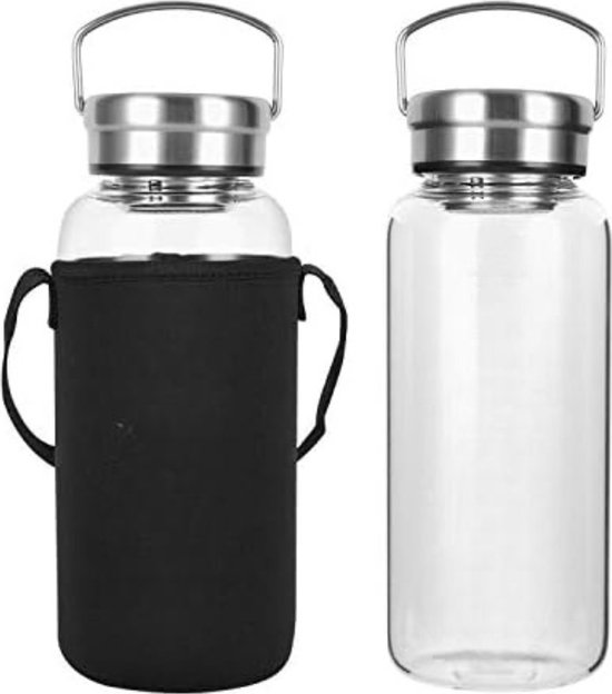 Bidon 1 Liter - Waterfles 1 liter - Bidon 1000ml - Drinfkles 1 Liter - Glas van Bidon