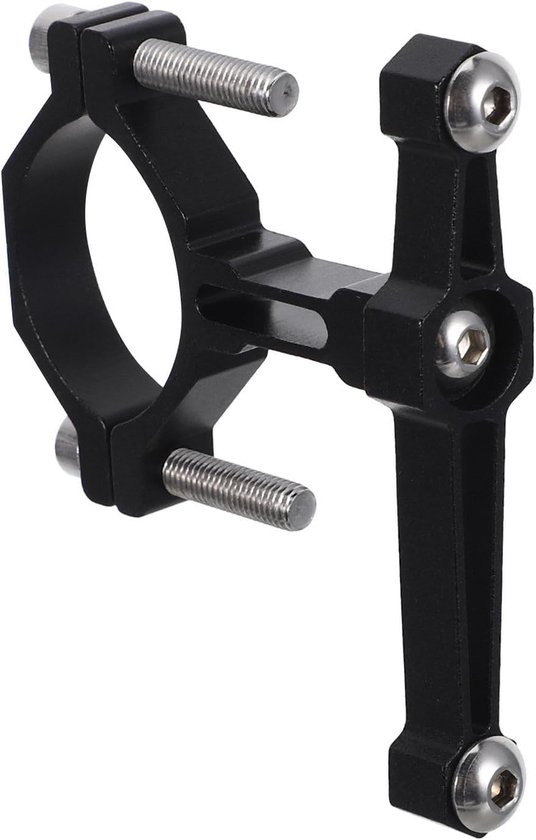 Bidonhouder Adapter - Fiets Accessoire - Extra Bidon Plaatsen - Robuuste Aluminium Legering - 19-40mm Klem - Zwart