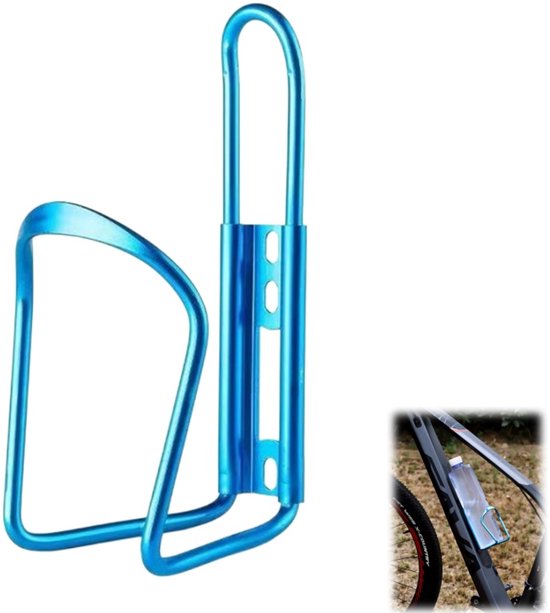 Bidonhouder - Bidonhouder voor mountainbike - Bidonhouder - Bekerhouder van aluminiumlegering - Fietsaccessoires - Geschikt voor racefietsen, mountainbikes en vouwfietsen - Blauw - 14,5*7,5 cm