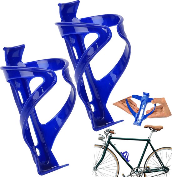 Bidonhouder Fiets - 2 stuks - Universeel Bidonhouders - Bidonhouder Racefiets - Sterke en flexibele structuur - Geschikt voor Fiets / Racefiets / Mountainbike / Kinderwagen- Flessen / Beker Houder Verstelbaar - Cadeau voor fietsliefhebbers - Blauw