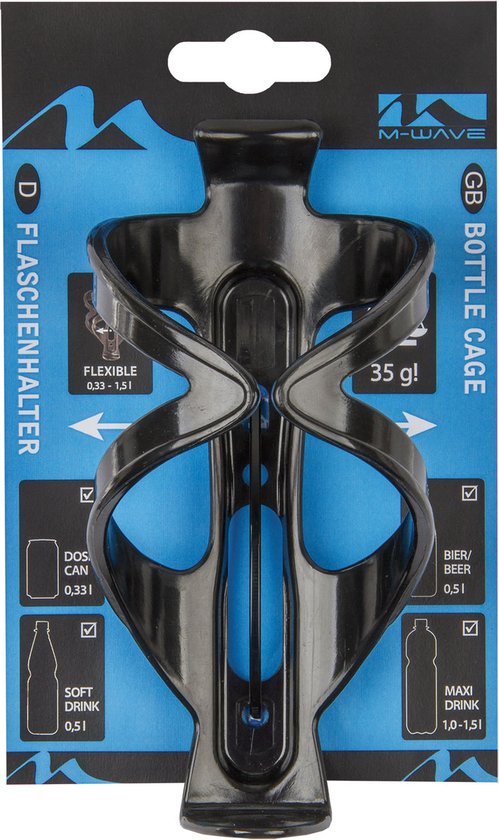 Bidonhouder M-Wave BC 32 Flex polycarbonaat  - zwart van Bidon