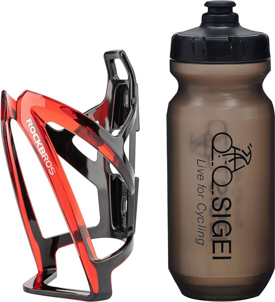 Bidonhouder voor fietsen en bidonset van 24 oz, lichtgewicht bidonhouder voor fietsen met schroeven - Premium BPA-vrije bidon voor racefietsen en kinderfietsen