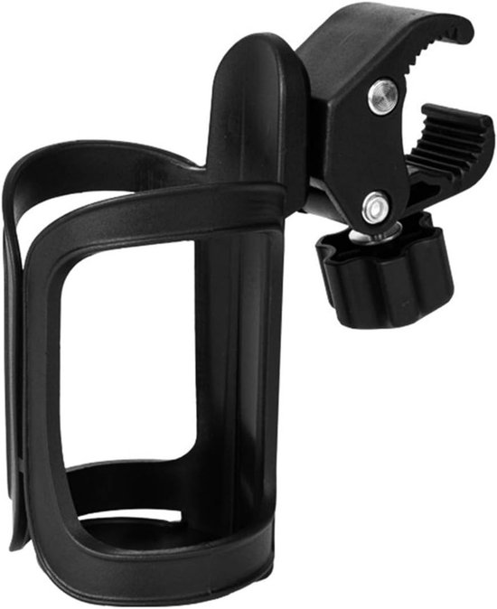 Bidonhouder voor fietsen - Zwarte bidonhouder voor fietsen - 360 graden draaibare bidonhouder voor fietsen, mountainbikes, kinderwagens en rolstoelen - 7x14cm van Merkloos