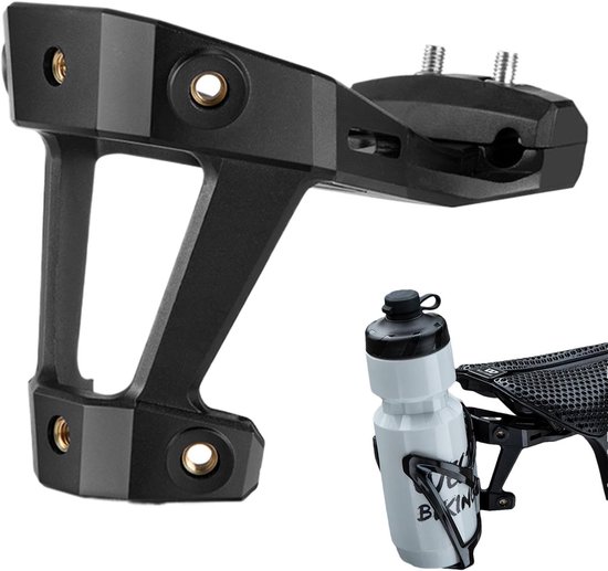 Bidonhouder Zadeladapter - Dubbele Fleshouder - Fietsen Uitrusting - Draagt Ook Reserveband - 7.8 x 6.1 x 2.7 cm - Zwart