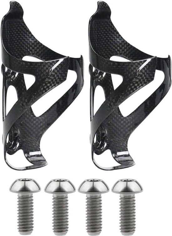 Bidonhouderbeugel van volledig carbonvezel voor fietsen met titanium bouten, 2-pack