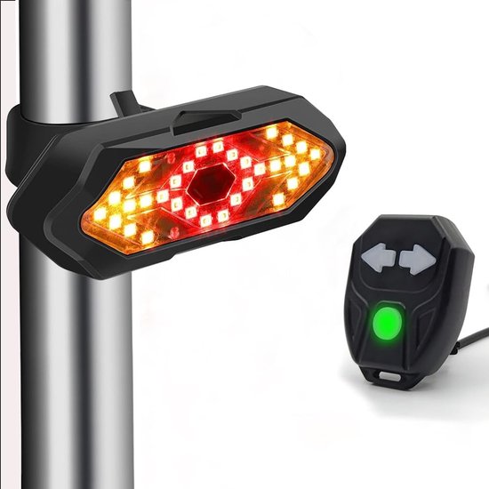 Bike Tail Light with Turn Signals - USB Rechargeable - Wireless Remote - IPX4 Waterproof - Ultra Bright LED Safety Light