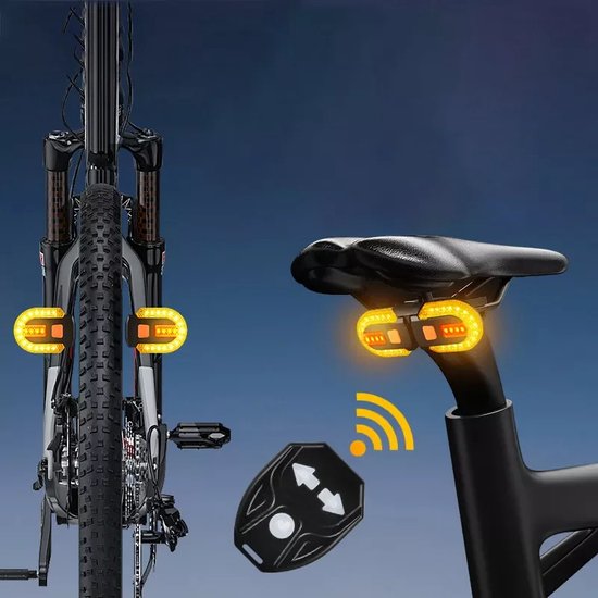 Bike Turn Signal Achterlicht LED Fietslamp USB Oplaadbare Fiets Draadloze verlichting Terug MTB Staart Licht Fietsaccessoires