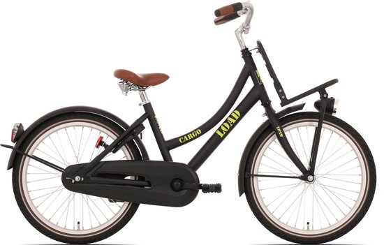 Bikefun Load 20 meisjesfiets met remnaaf - mat zwart van Bikefun