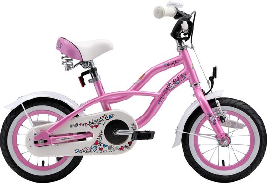 Bikestar 12 inch Cruiser kinderfiets, roze van Bikestar