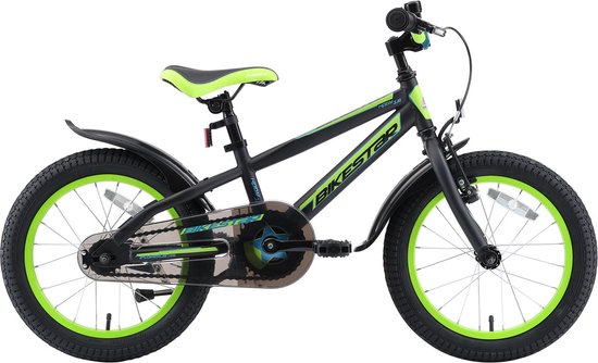 Bikestar 16 inch Urban Jungle kinderfiets, zwart / groen van Bikestar