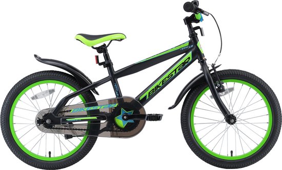 Bikestar 18 inch Urban Jungle kinderfiets, zwart / groen van Bikestar