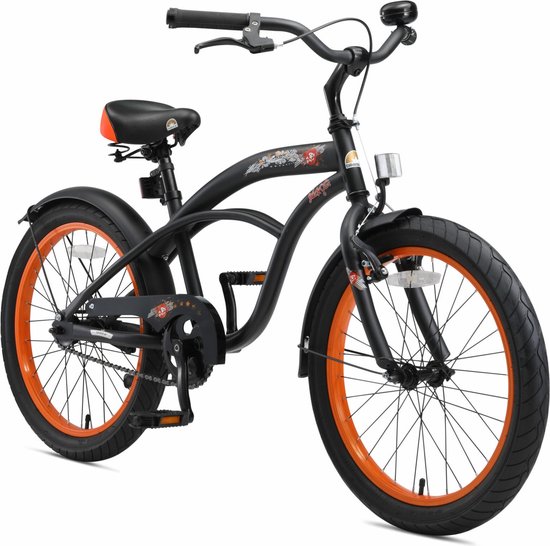 Bikestar 20 inch Cruiser kinderfiets, zwart van Bikestar