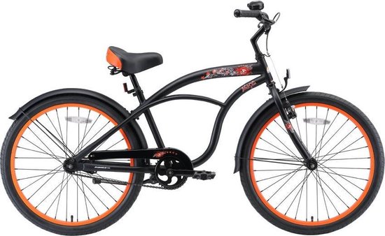Bikestar 24 inch Cruiser kinderfiets, zwart van Merkloos