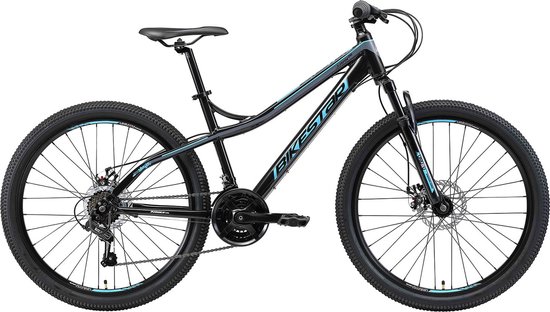Bikestar  26 inch hardtail Alu MTB, 21 speed, zwart / blauw van Bikestar