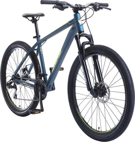 Bikestar 27.5 inch, 21 speed hardtail Sport MTB, blauw / geel van Bikestar